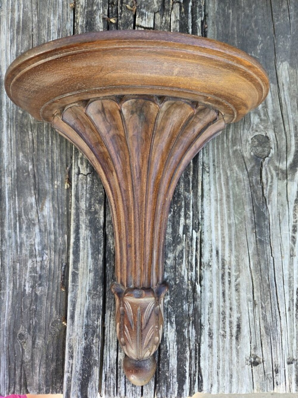 Vtg Florentine Wall Sconce shelf Made In Italy Ornate Wooden Carved Baroque 11"